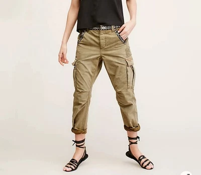 Free People Wild Nothing Olive Khaki Green Camo Cargo Pants Size 10 Ripstop - Image 1 of 4