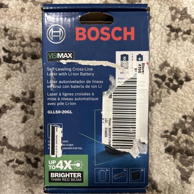 NEW Bosch GLL50-20GL Self-Leveling Cross-Line Laser 65 Ft Range Green Beam - Image 1 of 3