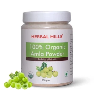 (Pack of 3 )Herbal Hills Organic Amla Powder 200 gms for Hair Growth & Skin Care - Picture 1 of 8