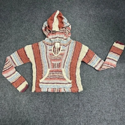 Billabong Striped Baja Hoodie Poncho Pullover Sweatshirt - Image 1 of 4