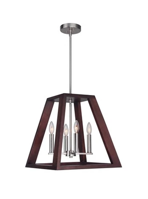 NUEVO Accesorio Colgante Woodbridge Walden Wood Lg 4 Luces - Moderno 17220STN-WLK3WN Foto 1 de 3