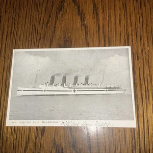PPC HMHS Mauretania as a Hospital Ship WW1 also served as a Transport - Picture 1 of 7