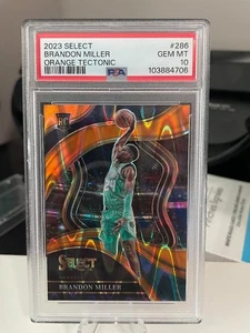 2023-24 Panini Select Brandon Miller Courtside Orange Tectonic (RC) Hornets - Picture 1 of 2