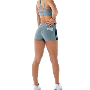 New Barbell Cartel Athletic Gym Shorts Womens Sz S Grey Black Stripe - Picture 1 of 6