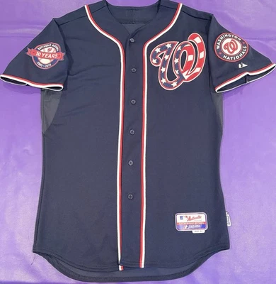 Authentic Washington Nationals On Field Pro Cut Navy Alt Majestic Jersey 44 - Image 1 of 4