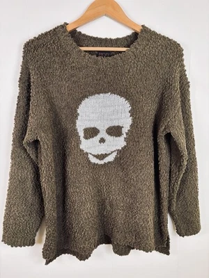 Suéter MOD Lusivo Calavera Para Mujer Caqui Verde Marrón Talla Grande Peluche Polar Foto 1 de 4