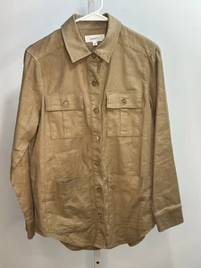 Chaqueta utilitaria para mujer Level 99 de mezcla de lino marrón, talla pequeña. 1K - Imagen 1 de 7
