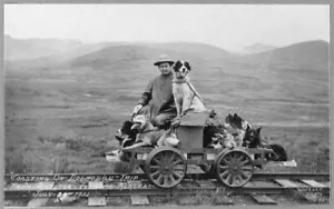 1912, Alaska, Miner with his dogs, Railway New Photo Reproduction - Picture 1 of 1