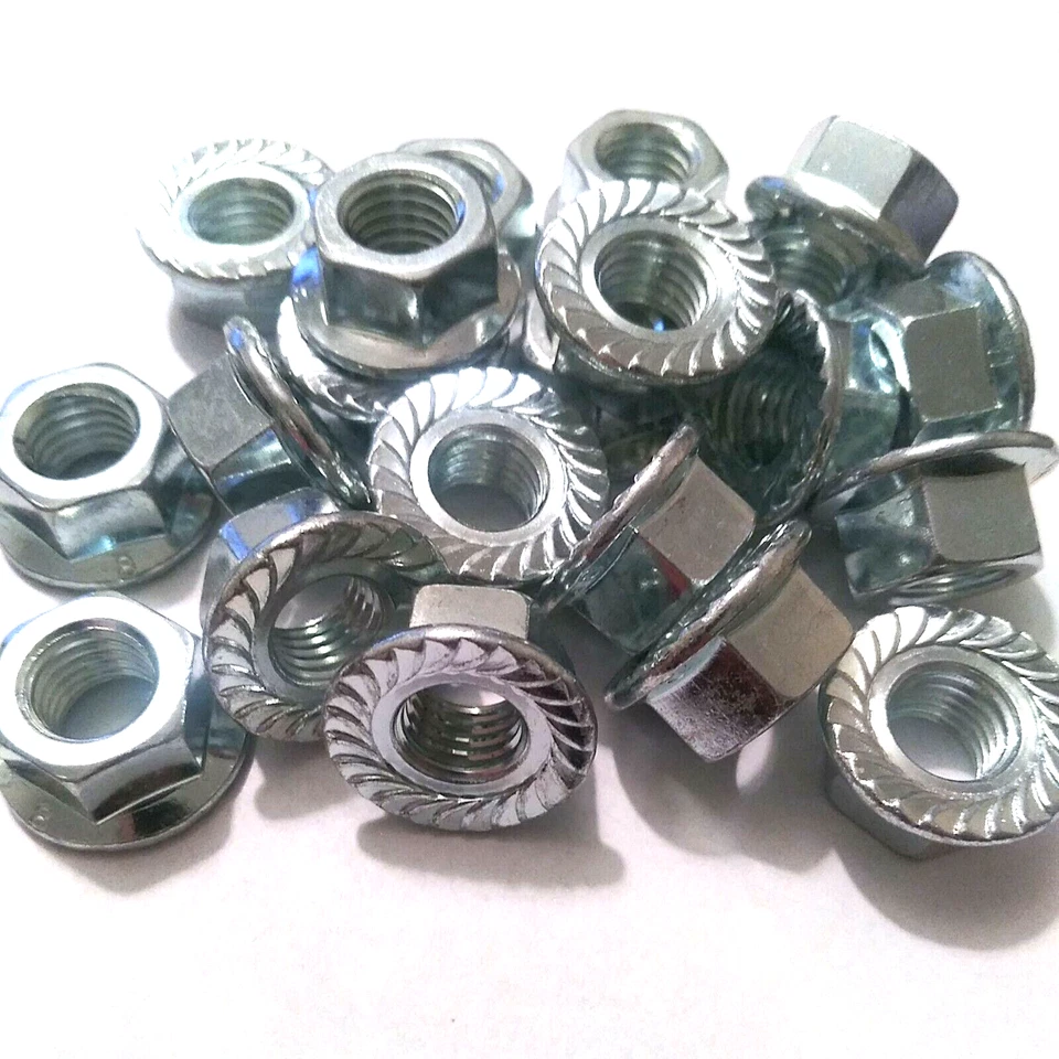 JCAPUSA M12-1.75 / 12mm - Qty 25 - Class 8 Serrated Hex Flange Nuts DIN Zinc-Made In Usa