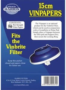 Harris Vinbrite 15cm Filter Papers - Pack of 50 - For Mk3 Wine Filter - Homebrew - Picture 1 of 2