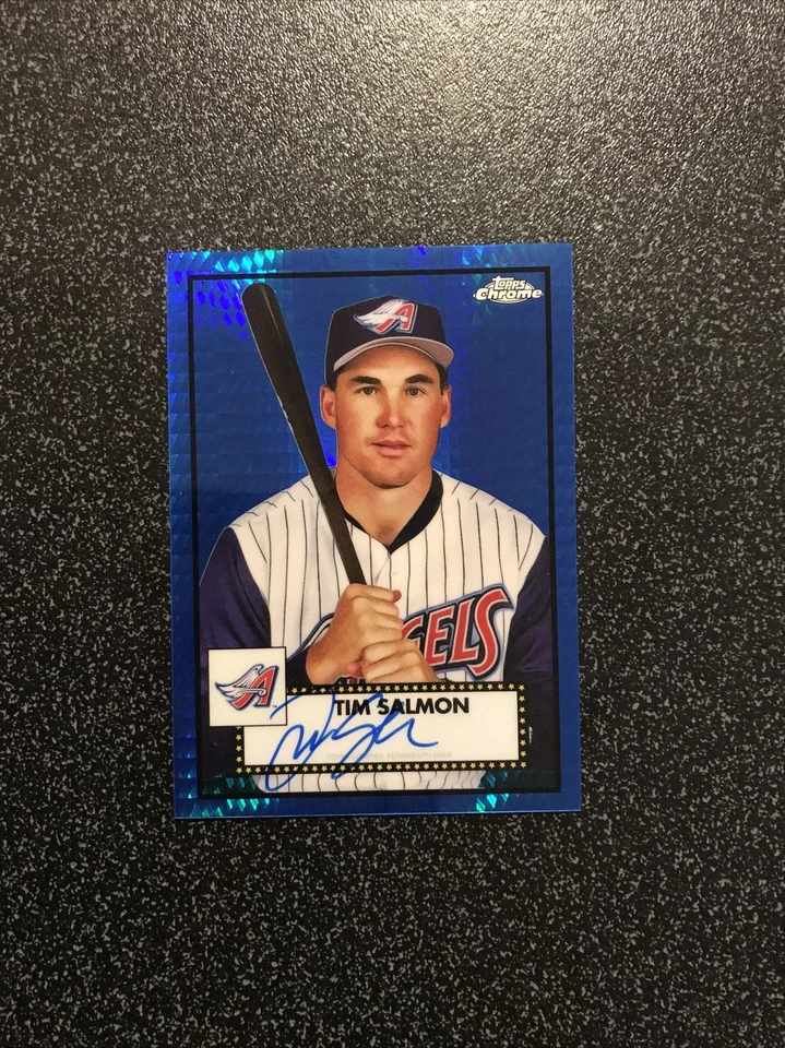 TIM SALMON 2021 Topps Chrome Platinum Anniversary BLUE PRISM AUTO REFR SN#26/99 - Image 1 of 3