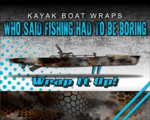 Chameleon Hex 2 Orange 14ft KAYAK VINYL WRAP KIT GRAPHIC DECAL/STICKER - Picture 1 of 1