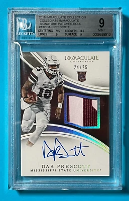 DAK PRESCOTT 2016 Immaculate Collection Rookie Patch GOLD Auto/Autograph /25 - Image 1 of 2