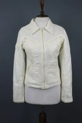 Miss Sixty White Breathable Full Zip pockets Moto Style Jacket Size M - Image 1 of 4