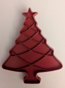 Vtg Christmas Tree Cookie Cutter Red Hard Plastic - Picture 1 of 2