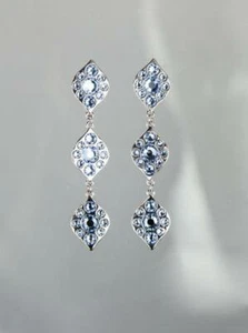 💖🌟NWT Stefanie Somers Lily Pad Swarovski Earrings in Lt Sapphire 30138🌟💖 - Picture 1 of 2