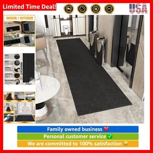 Solid Design Non-Slip Rubberback 3x14 Indoor/Outdoor Runner Rug for Hallway, ... - Picture 1 of 10
