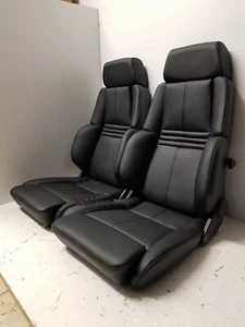 2 Recaro Orthopäd 94 Klimapaket Leder schwarz neu bezogen perforiert - Bild 1 von 7