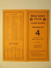 Illinois Central Railroad Time Table No. 4 Illinois Division Apr. 30, 1972