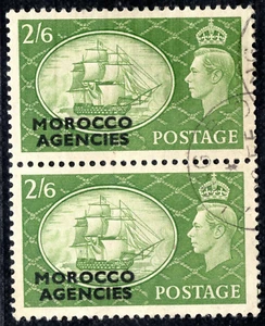 MOROCCO AGENCIES KGVI High Value SG.98 2s/6d PAIR Superb CDS Used c£48+ BBLUE89 - Picture 1 of 6