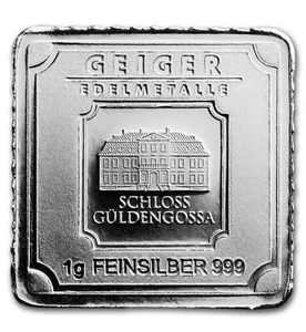 1 Gramm Geiger Silberbarren 999,9 feines Sicherheitsmerkmal Seriennummer Geschenk 🙂 - Bild 1 von 4