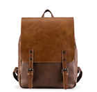 Leather Backpack Vintage Laptop NoteBook For Women/Men College School Travel Bag