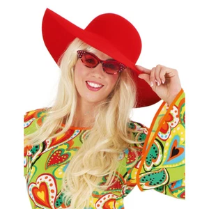 Maxi hippie hat red hippie hat summer floppy hat 70s summer hat 60s - Picture 1 of 1
