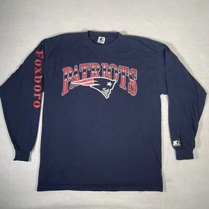 Vintage Starter New England Patriots NFL Long Sleeve T-Shirt Blue Sz Large Men's - Picture 1 of 8