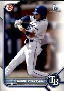 LOT OF 5 2022 BOWMAN DRAFT 1ST BASE PROSPECT BD26 CHANDLER SIMPSON RAYS - Picture 1 of 2