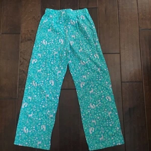 Eddie Bauer Girls Turquoise Deer Fox Floral Print Pajama Pants - Size M (10/12) - Picture 1 of 22