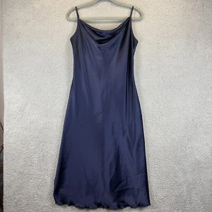 Y2k Bebe Slip Dress Sz Large Satin Cowl Neck Sexy Glam Date Night USA 90s Grunge - Picture 1 of 7