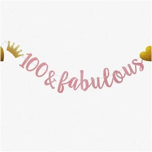 100th Birthday Bash Banner - Effortless, Sparkling Rose Gold Party Decorations f - Picture 1 of 6