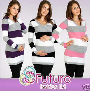 Women's Maternity Jumper Extremely Soft Tunic Style V-Neck Cardigan FR01 - Picture 1 of 3