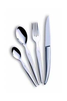 16-Piece Flatware Silverware Set with Forks Spoons and Knives Set for 4, Stai... - Image 1 of 4