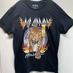 Def Leppard Animal Men's Large Black Graphic Concert T shirt Rock Metal Band NWT - Picture 1 of 6