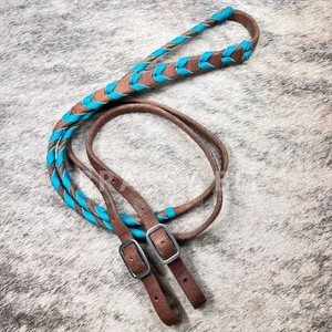 7' Hermann Oak Leather Laced Barrel Reins - Picture 1 of 1