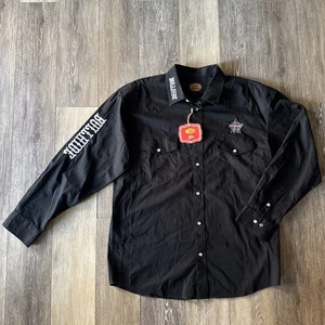 NEW Bullhide By Montecarlo PBR Embroidered Dress Shirt Mens Large Bull Riding - Picture 1 of 8