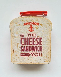 Anchor The Cheese Sandwich Needs You Sandwich Shaped Tin With Carry Handle - Picture 1 of 16