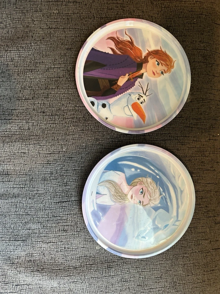 Disney Princesa Anna Y Elsa Frozen Dos Niños Plato Paquete  Foto 1 de 4