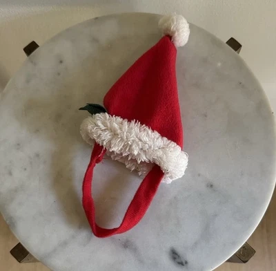 Pet Santa Hat with String - Small Pets - Dog or Cat - Elastic Closure - Image 1 of 4
