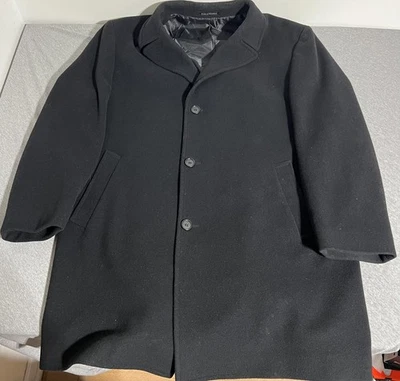 Abrigo largo Ralph Lauren Peacoat para hombre XLarge negro mezcla de lana botón delantero Foto 1 de 4