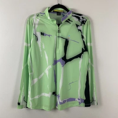 Top de golf Jamie Sadock Sunsense manga larga 1/4 cremallera para mujer L Islas Turcas y Caicos Foto 1 de 4