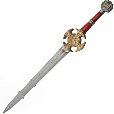SD 35.5 Inch Medieval Templar Sword Latex Red and Gold Replica for Display - Image 1 of 4