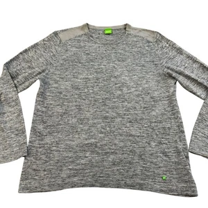 Hugo Boss Lightweight Linen Blend Grey “Denny” Sweater Size Large Men’s - Picture 1 of 10