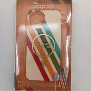 XO Poppy iPhone Case 13/12 Pro Max Magsafe Rainbow  Striped Durable Cellphone - Picture 1 of 7