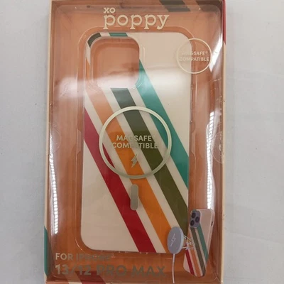 Funda iPhone XO Poppy 13/12 Pro Max Magsafe Arco Iris Rayas Duradera Teléfono Celular Foto 1 de 4