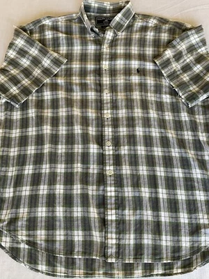 Ralp Lauren Sport Men’s Button Down Short Sleeve Plaid Shirt Xxl  - Изображение 1 из 4