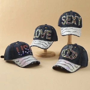 Nueva Gorra de Béisbol Cristales Diamante Moda Elegante Pico Gorra Viaje Sombrero para el Sol - Imagen 1 de 9