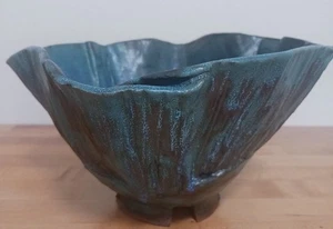 Cerámica rara de Erika Van Aucker de California - Precioso cuenco azul grande - Imagen 1 de 10