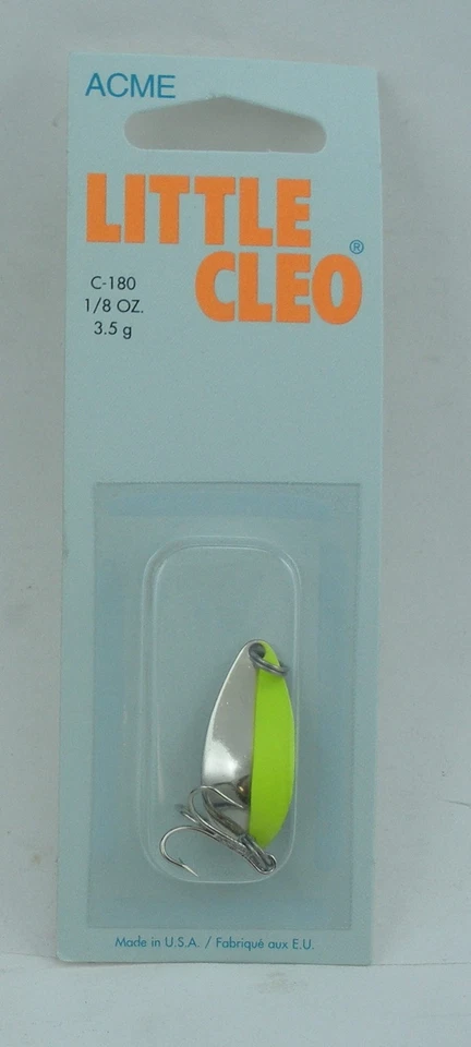 Acme Little Cleo 1/8 Oz Nickel Chartreuse Spoon Fishing Lure